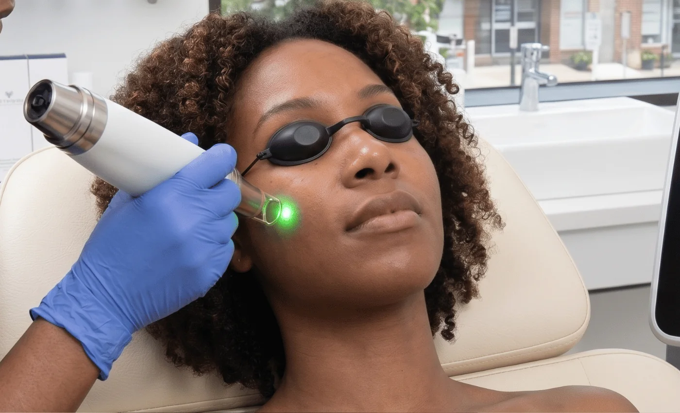 Laser treatment calibrated for deep skin